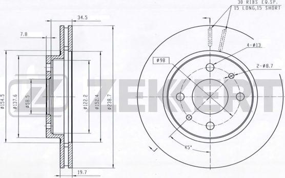 Zekkert BS-5840 - Спирачен диск vvparts.bg