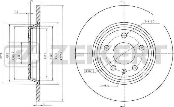 Zekkert BS-5842B - Спирачен диск vvparts.bg