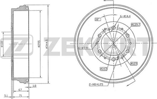 Zekkert BS-5850 - Спирачен барабан vvparts.bg