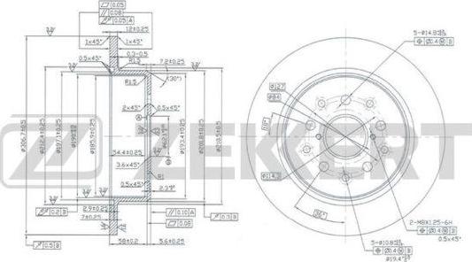 Zekkert BS-5857 - Спирачен диск vvparts.bg