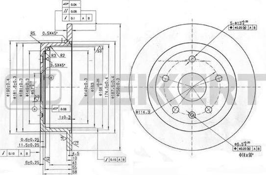 Zekkert BS-5865 - Спирачен диск vvparts.bg