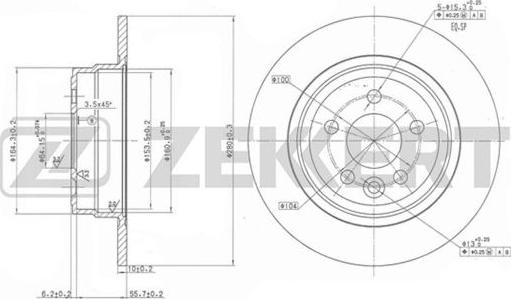 Zekkert BS-5808 - Спирачен диск vvparts.bg