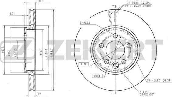 Zekkert BS-5811 - Спирачен диск vvparts.bg