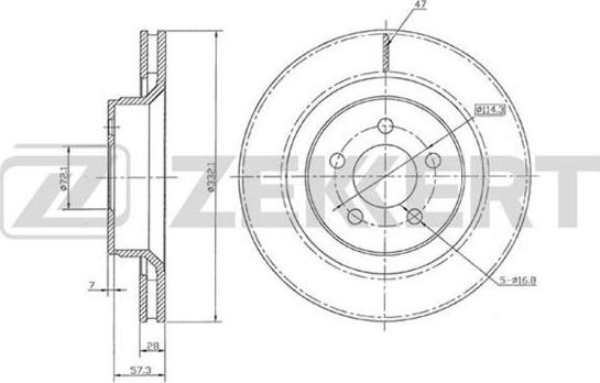 Zekkert BS-5881 - Спирачен диск vvparts.bg