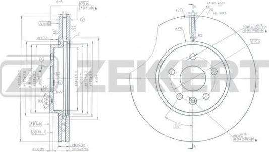 Zekkert BS-5836 - Спирачен диск vvparts.bg