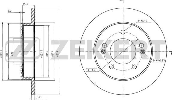 Zekkert BS-5874 - Спирачен диск vvparts.bg