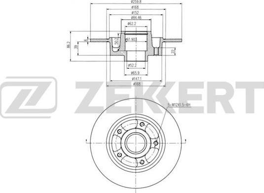 Zekkert BS-5878BZ - Спирачен диск vvparts.bg