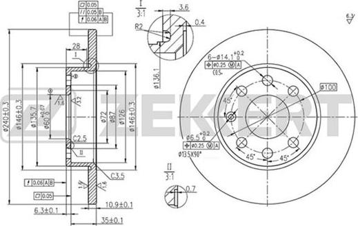 Zekkert BS-5355 - Спирачен диск vvparts.bg