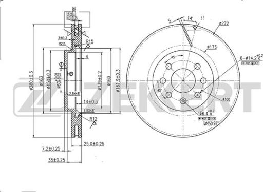 Zekkert BS-5307 - Спирачен диск vvparts.bg