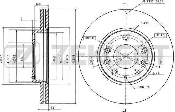 Zekkert BS-5389B - Спирачен диск vvparts.bg