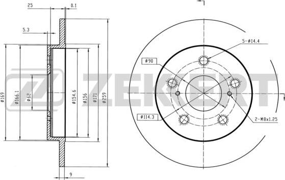 Zekkert BS-5380 - Спирачен диск vvparts.bg