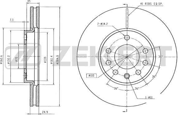 Zekkert BS-5383B - Спирачен диск vvparts.bg