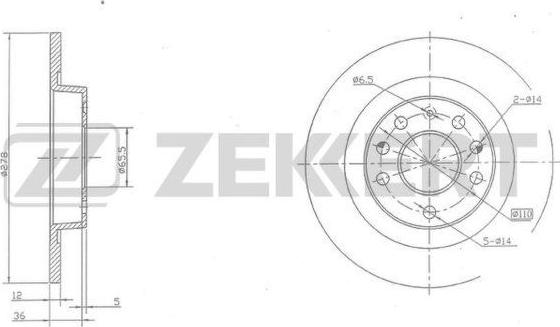 Zekkert BS-5382 - Спирачен диск vvparts.bg