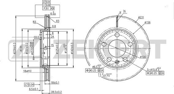 Zekkert BS-5337 - Спирачен диск vvparts.bg