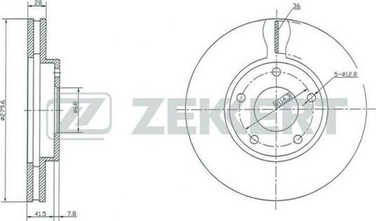 Zekkert BS-5325 - Спирачен диск vvparts.bg