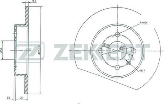 Zekkert BS-5293 - Спирачен диск vvparts.bg