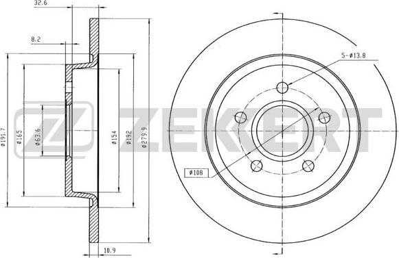 Zekkert BS-5265B - Спирачен диск vvparts.bg