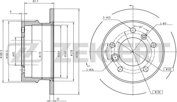 Zekkert BS-5200B - Спирачен диск vvparts.bg