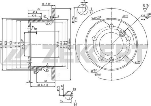 Zekkert BS-5200 - Спирачен диск vvparts.bg