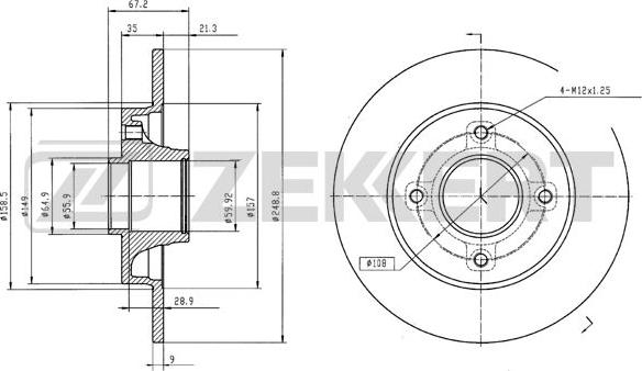 Zekkert BS-5216BZ - Спирачен диск vvparts.bg