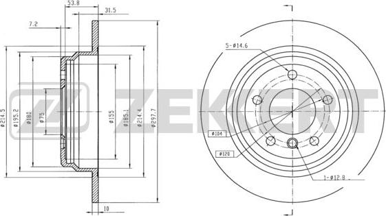 Zekkert BS-5211 - Спирачен диск vvparts.bg