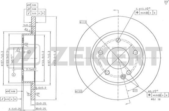 Zekkert BS-5286 - Спирачен диск vvparts.bg