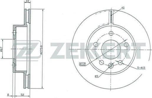 Zekkert BS-5238 - Спирачен диск vvparts.bg