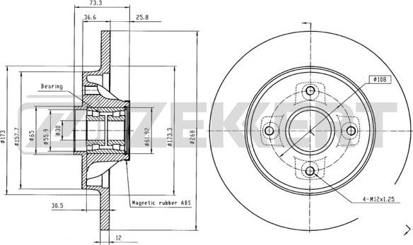 Zekkert BS-5237BZ - Спирачен диск vvparts.bg