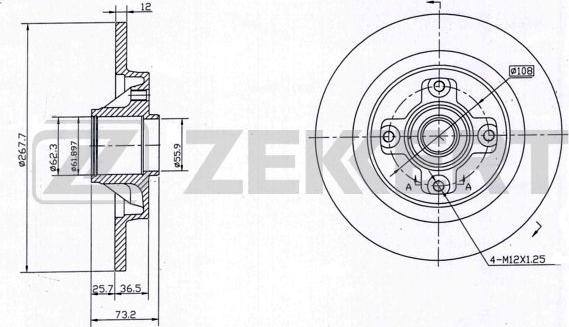 Zekkert BS-5237 - Спирачен диск vvparts.bg