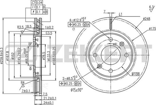 Zekkert BS-5229 - Спирачен диск vvparts.bg