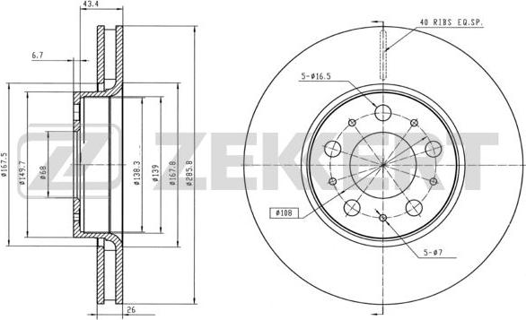 Zekkert BS-5270B - Спирачен диск vvparts.bg