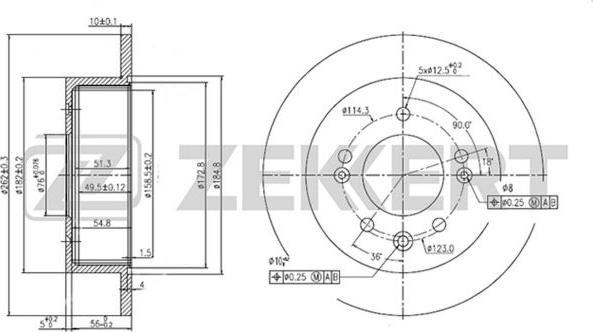 Zekkert BS-5271 - Спирачен диск vvparts.bg