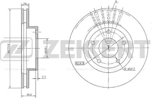 Zekkert BS-5796 - Спирачен диск vvparts.bg