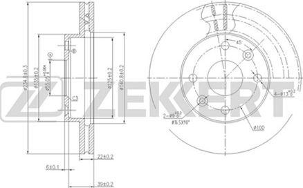 Zekkert BS-5748 - Спирачен диск vvparts.bg