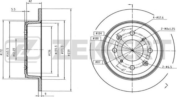 Zekkert BS-5754B - Спирачен диск vvparts.bg