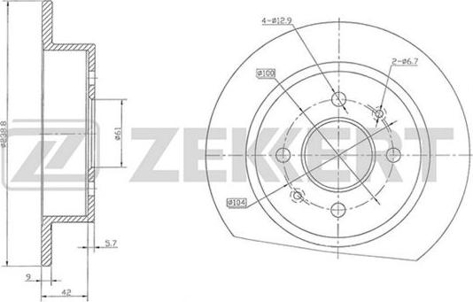 Zekkert BS-5754 - Спирачен диск vvparts.bg