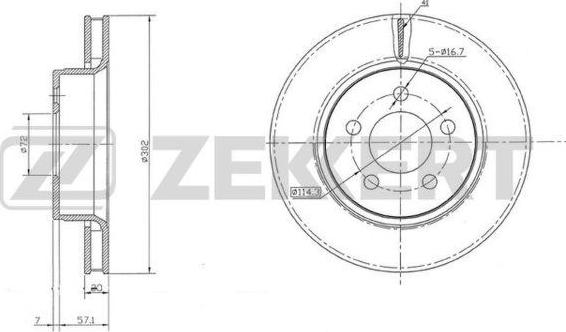 Zekkert BS-5760 - Спирачен диск vvparts.bg