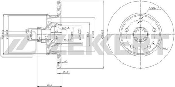 Zekkert BS-5767 - Спирачен диск vvparts.bg