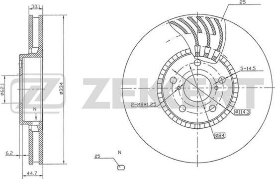 Zekkert BS-5782 - Спирачен диск vvparts.bg