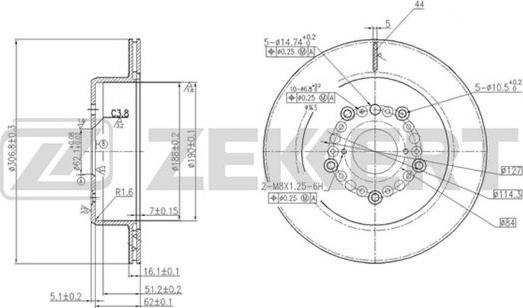 Zekkert BS-5738 - Спирачен диск vvparts.bg