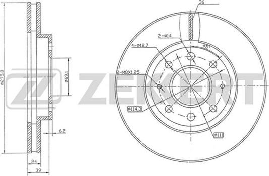 Zekkert BS-5722 - Спирачен диск vvparts.bg