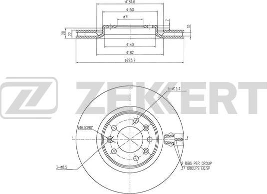 Zekkert BS-6446 - Спирачен диск vvparts.bg