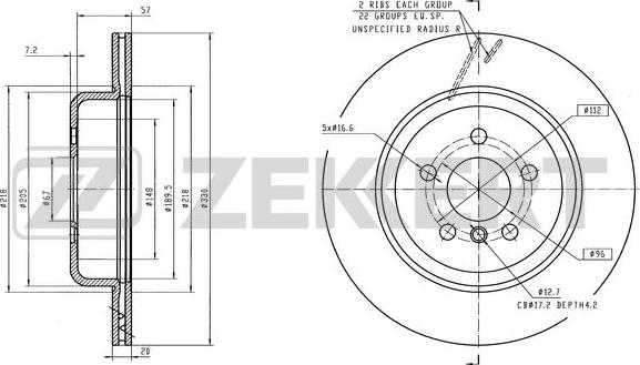 Zekkert BS-6434 - Спирачен диск vvparts.bg