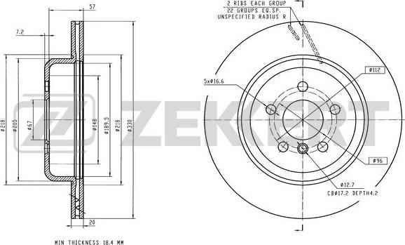 Zekkert BS-6433 - Спирачен диск vvparts.bg