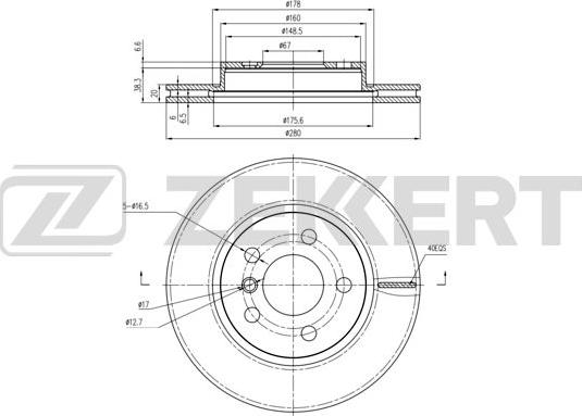 Zekkert BS-6427 - Спирачен диск vvparts.bg