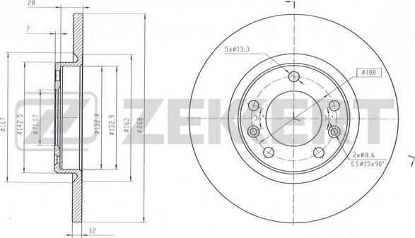 Zekkert BS-6593 - Спирачен диск vvparts.bg