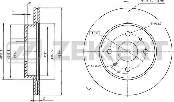 Zekkert BS-6592 - Спирачен диск vvparts.bg