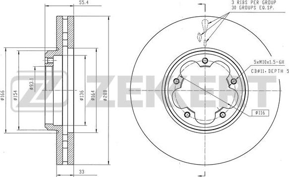 Zekkert BS-6553 - Спирачен диск vvparts.bg