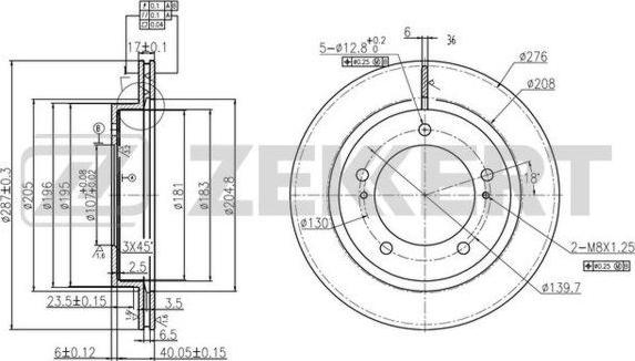 Zekkert BS-6042 - Спирачен диск vvparts.bg