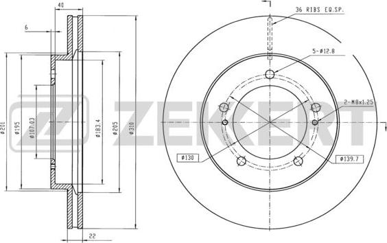 Zekkert BS-6058 - Спирачен диск vvparts.bg